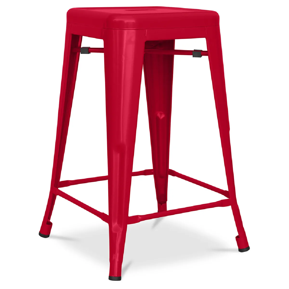 Tabouret de bar - Design industriel - Acier mat - 60cm - Nouvelle édition - Stylix Rouge Tabouret de bar - Design industriel - Acier mat - 60cm - Nouvelle édition - Stylix Rouge
