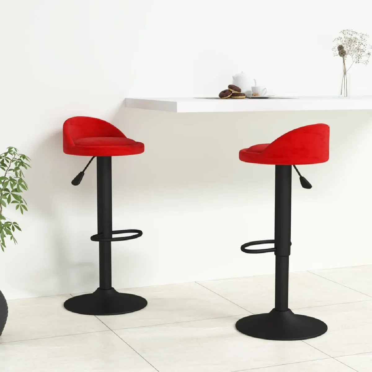 VidaXL Tabourets de bar - Rouge bordeaux - Lot de 2