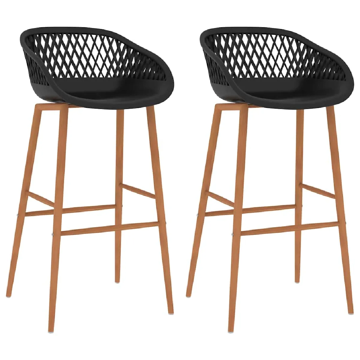 VIDAXL - Tabouret de bar - 95.5 cm - Noir - Lot de 2 - Image 2