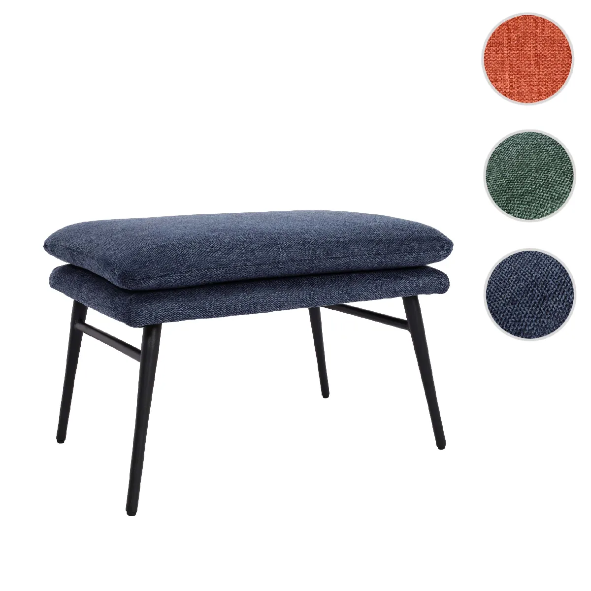 Mendler Bleu Tabouret Tissu