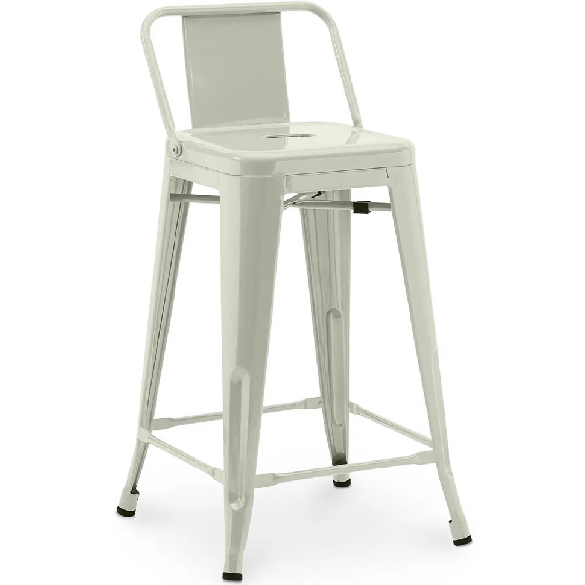 Tabouret de bar avec dossier - Design industriel - 60cm - Nouvelle édition - Stylix Vert pâle