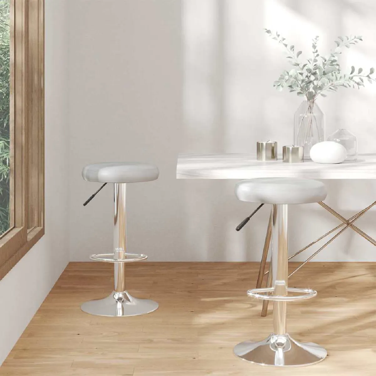 vidaXL - Tabourets de bar - Lot de 2 - Gris - Image 2