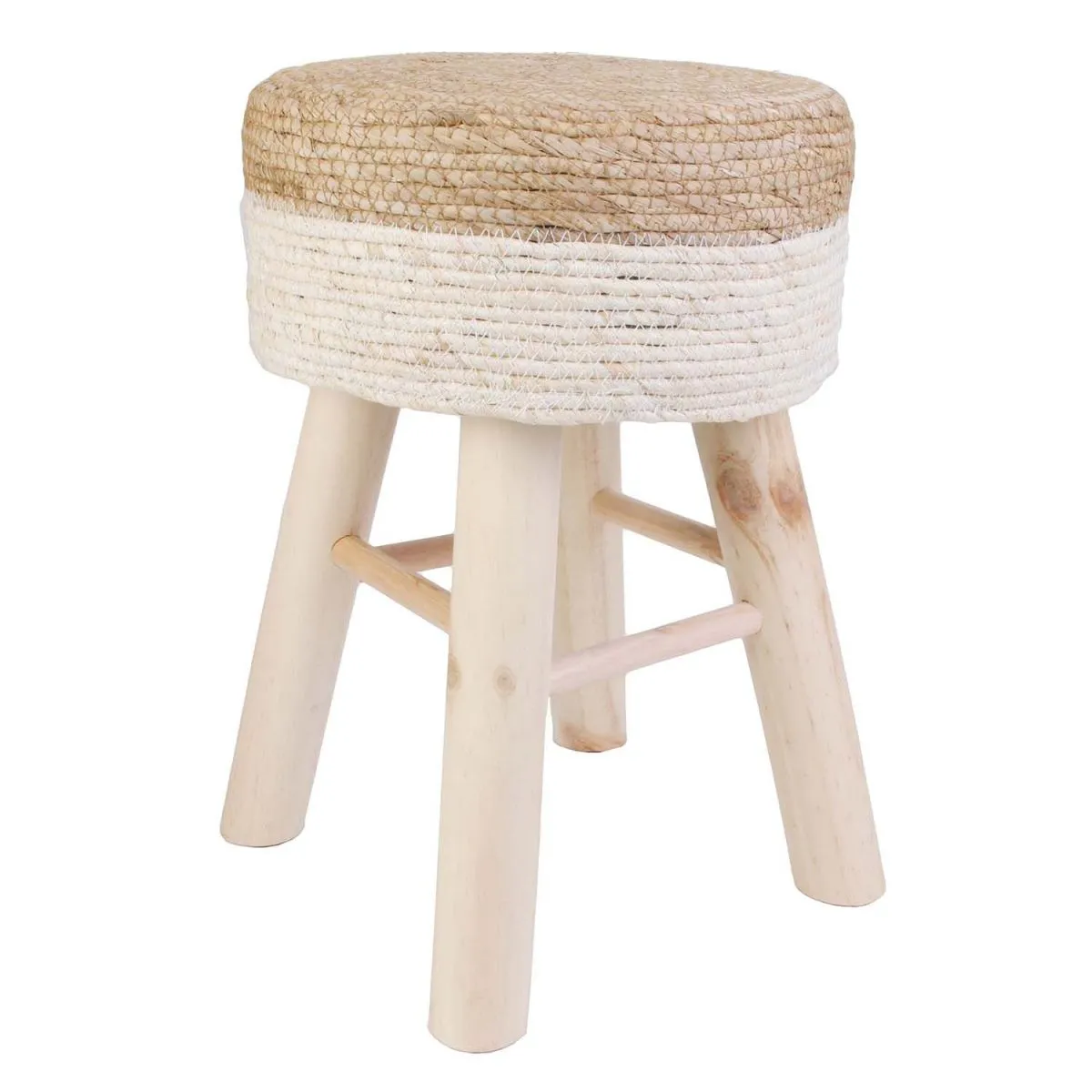 3S. x Home Tabouret Blanc et bois BARBARA 3S. x Home Tabouret Blanc et bois BARBARA