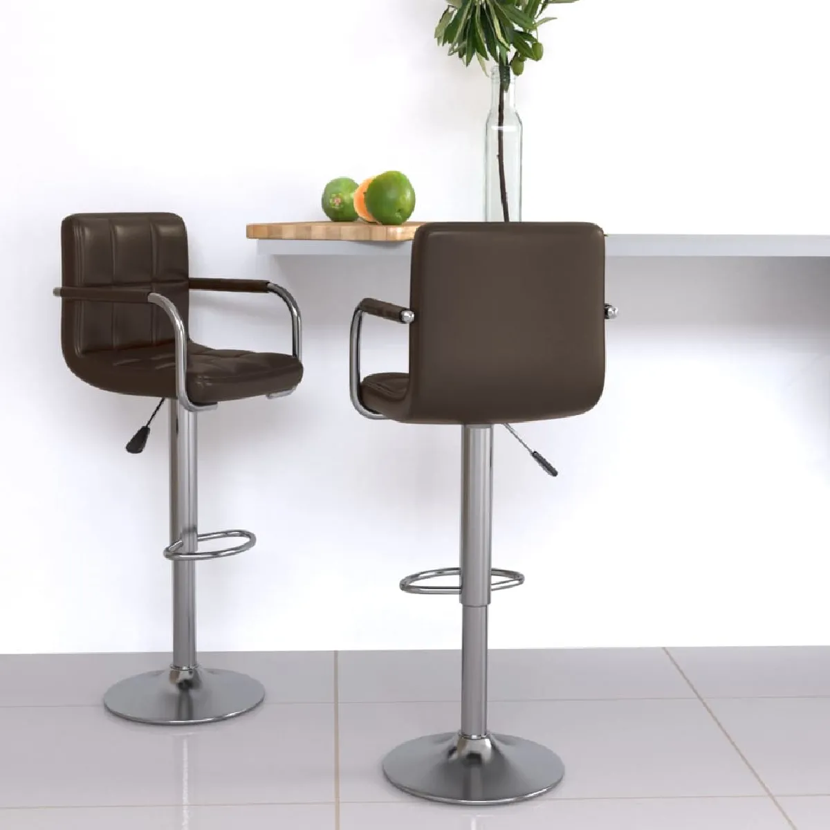 vidaXL - Tabourets de bar - Lot de 2 - Marron - Image 2