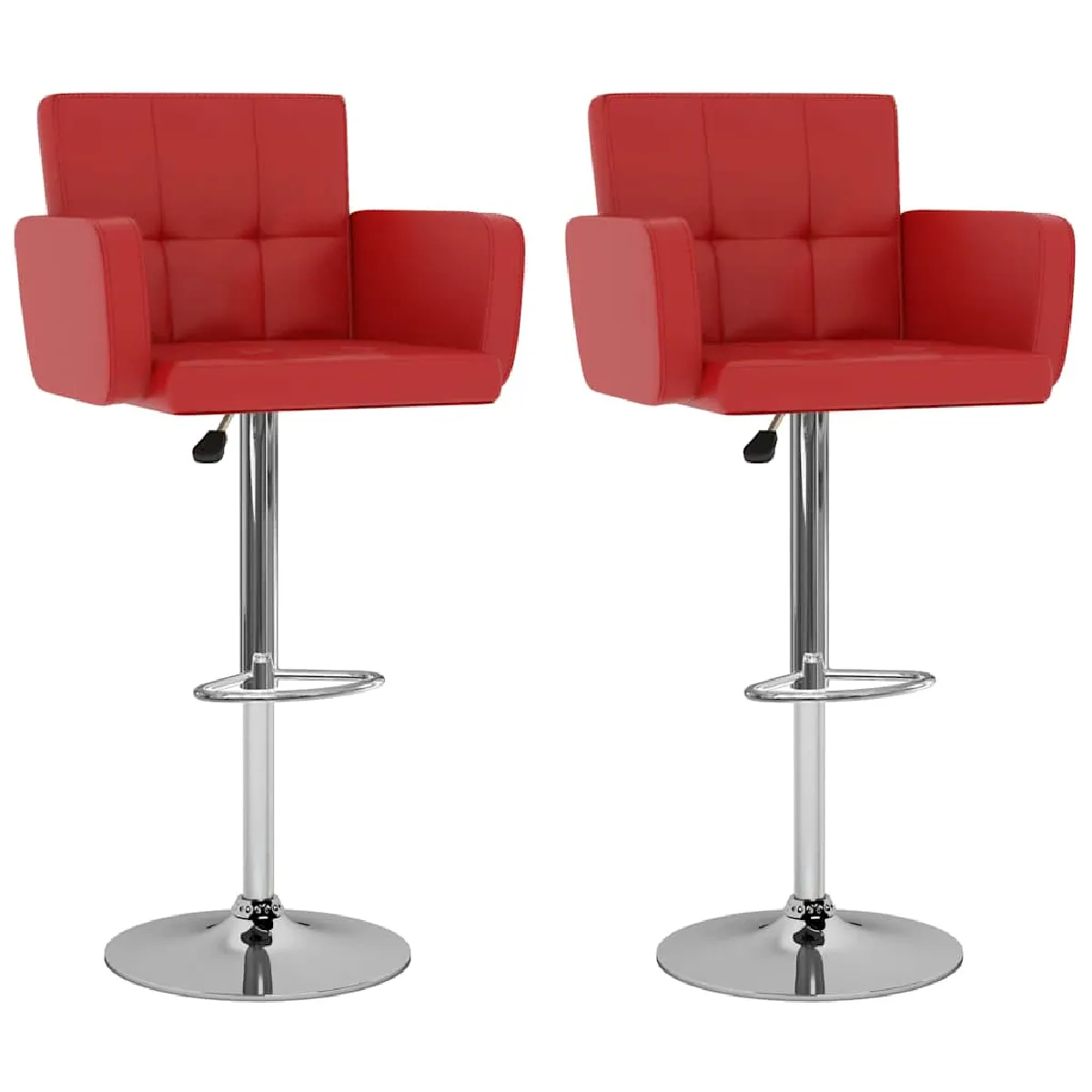 vidaXL - Tabourets de bar - Lot de 2 - Rouge - Image 2