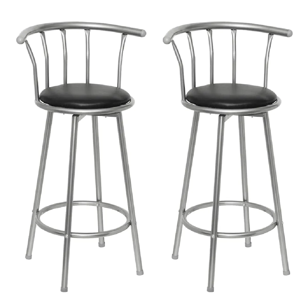 Vidaxl Noir Tabourets De Bar Lot De 2 Similicuir - Image 3