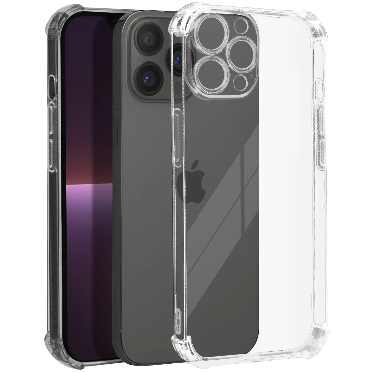 Avizar Coque Pour Iphone 13 Pro Max Antichoc Flexible Coins Renforcés Transparent