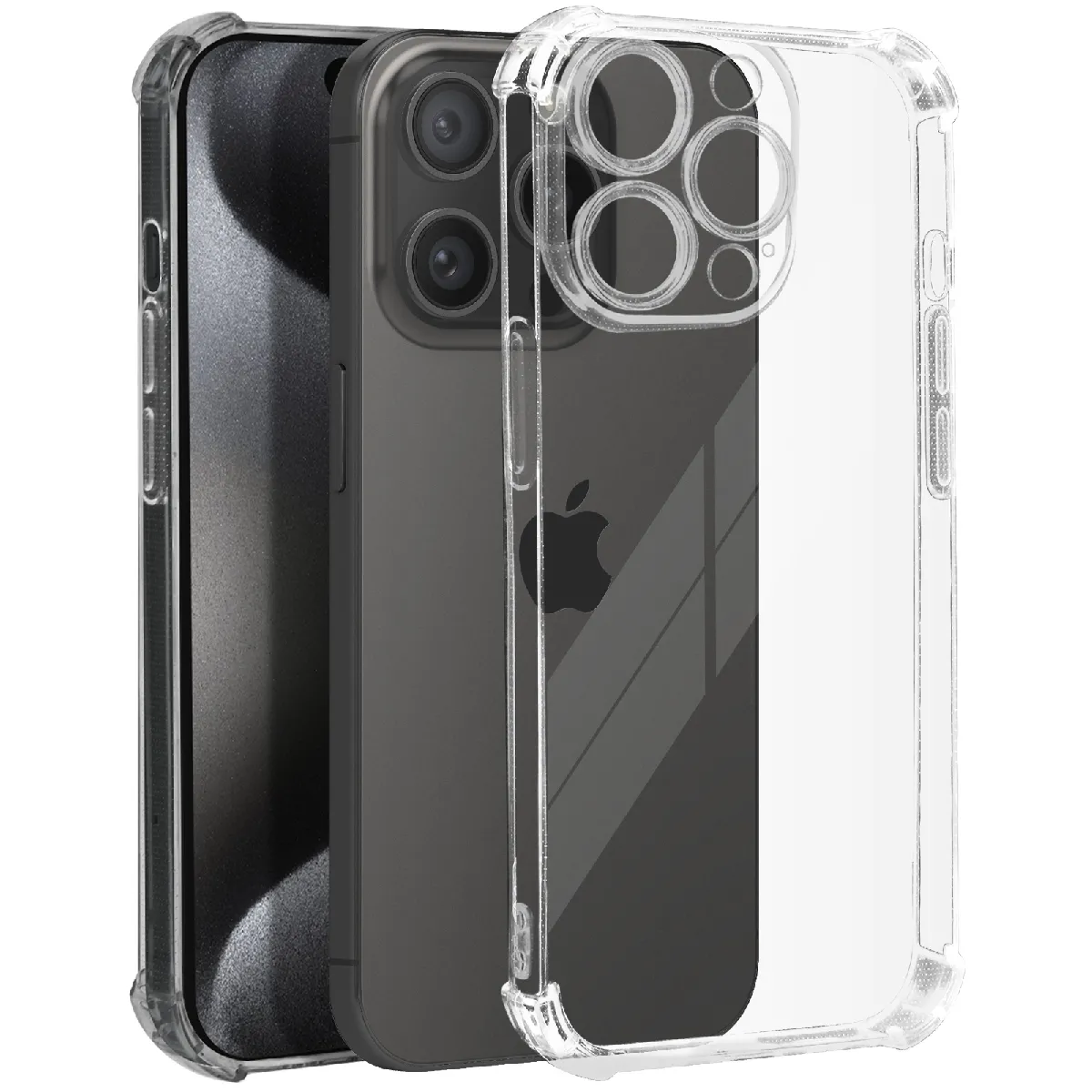 Avizar Coque Pour Iphone 15 Pro Max Antichoc Flexible Coins Renforcés Transparent