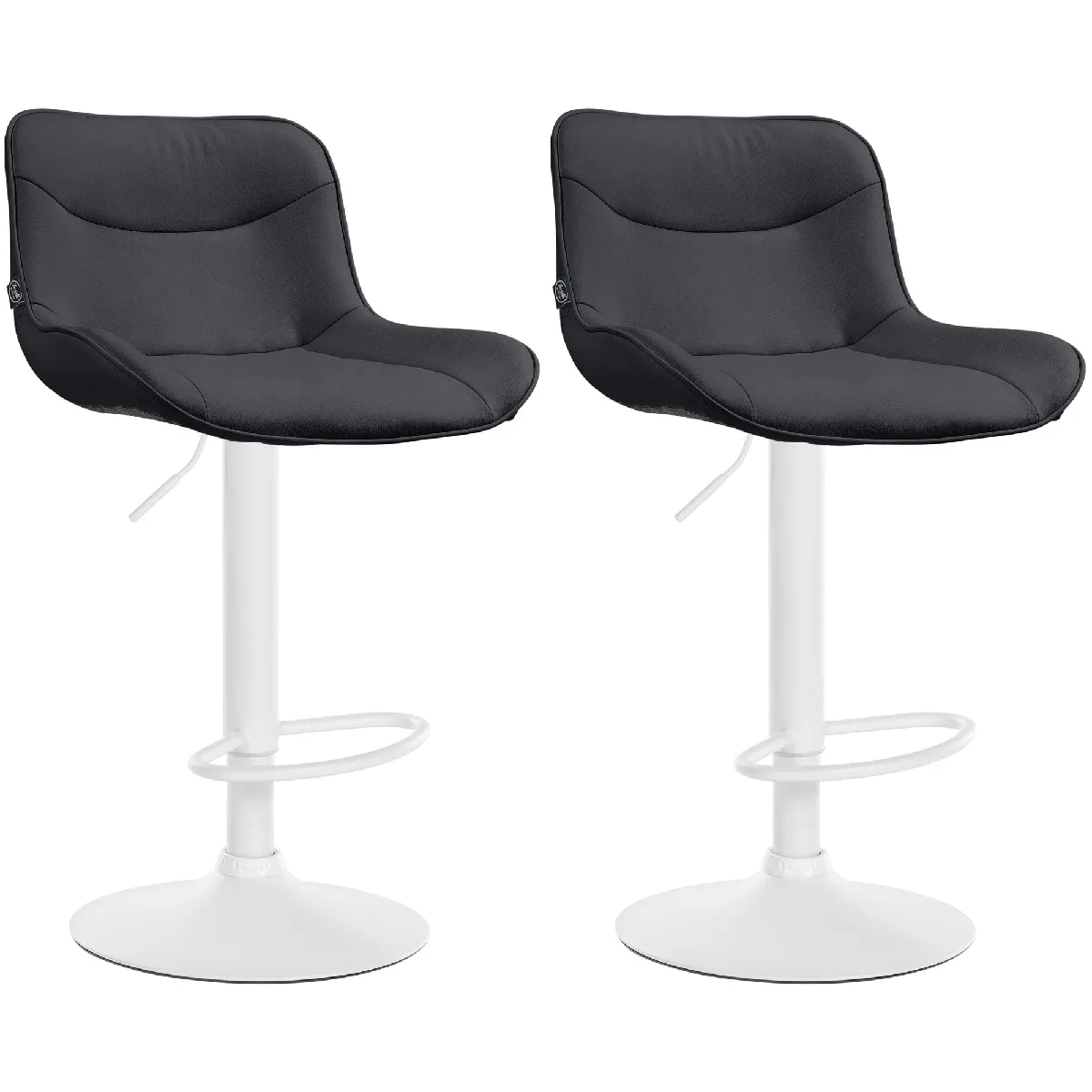Decoshop26 Tabouret de bar - Noir
