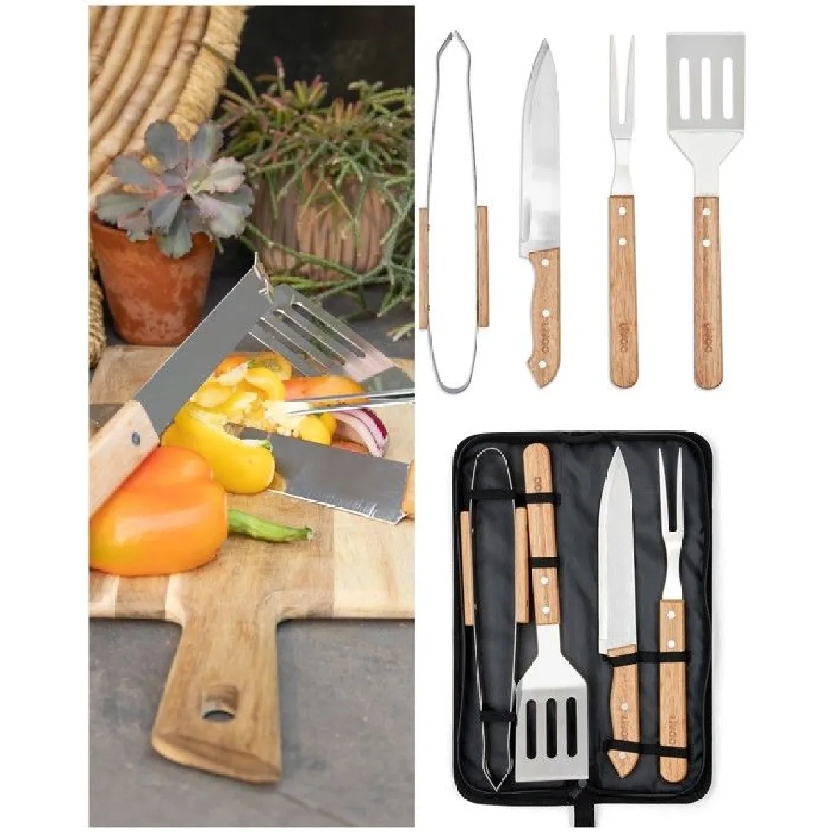 Livoo Ustensiles barbecue + Sacoche