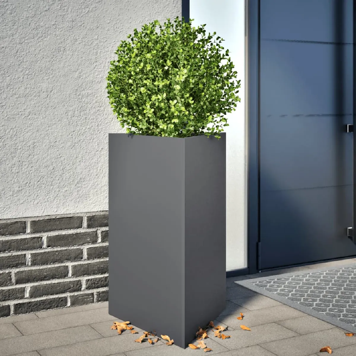 Vidaxl Jardinière Acier Triangulaire - Anthracite