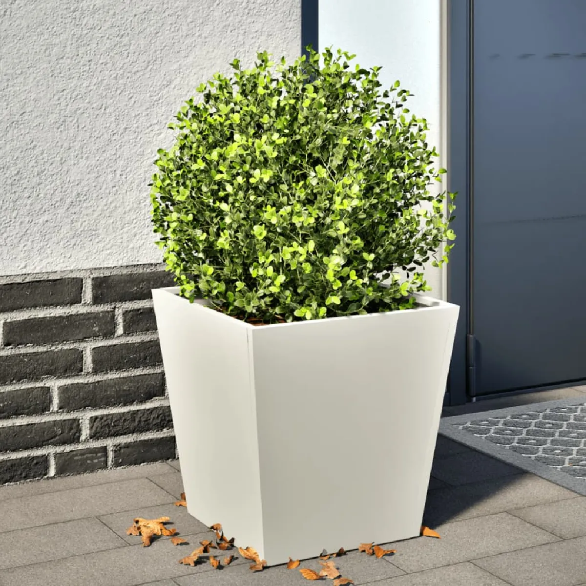 Vidaxl Jardinière blanc acier Gris - vue 1