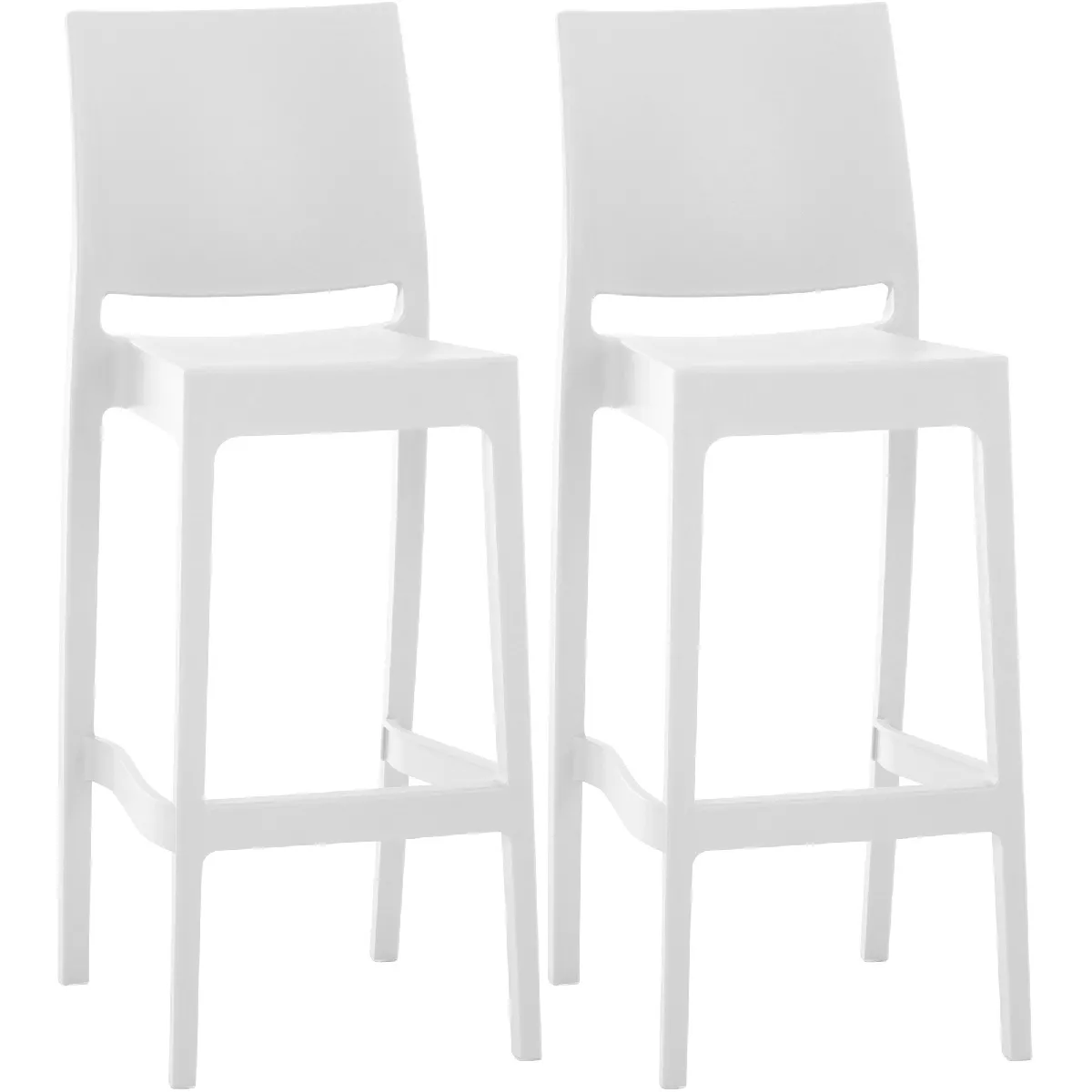 Lot 2 tabourets de bar Maya - Blanc