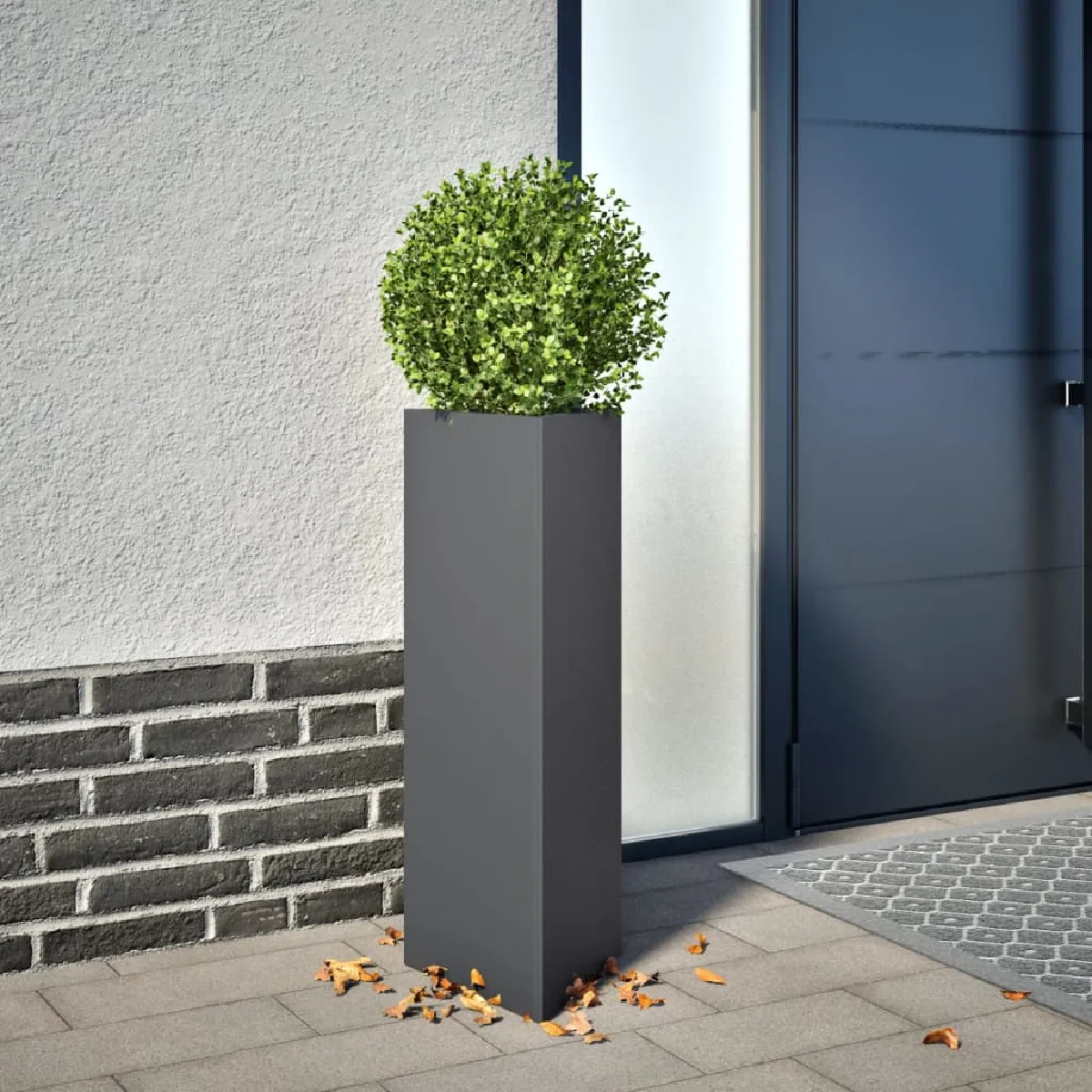 VidaXL Jardinière acier triangulaire - Anthracite