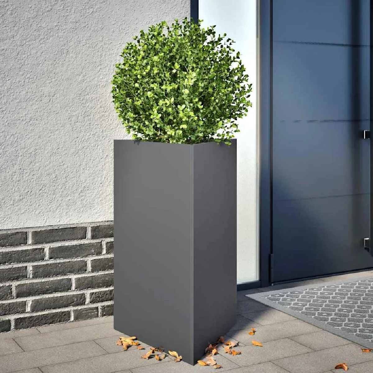 vidaXL - Jardinières Triangulaires - 50x43x75 cm - Gris - Lot de 2 - Image 2