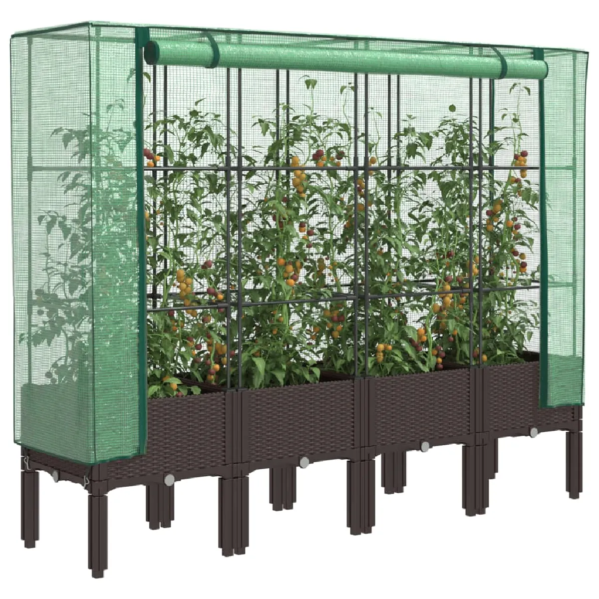 vidaXL Jardinière avec housse Rotin 160x40x140 cm