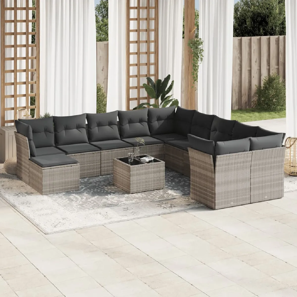 VidaXL Salon de Jardin avec Coussins 12 pcs - vue 10