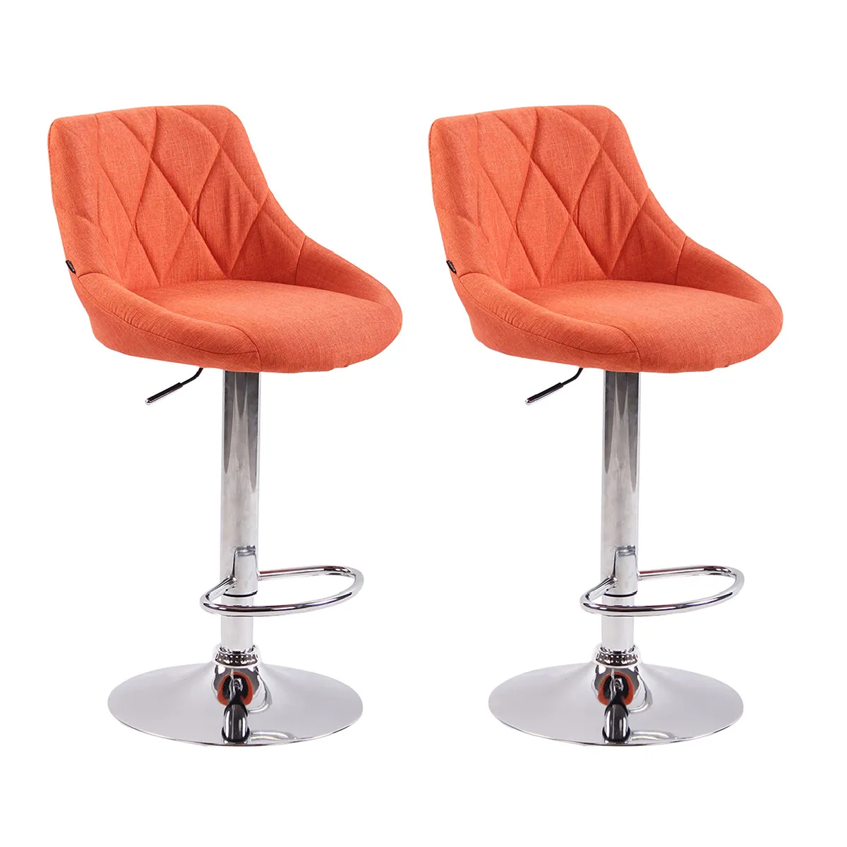 Lot de 2 tabourets de bar tissu - Orange