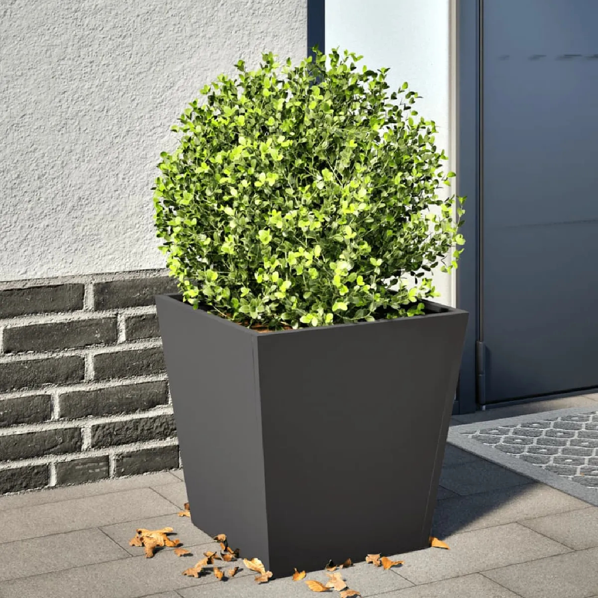 Non Communiqué Noir Vidaxl Jardinière 40X40x40 Cm Acier, Jardinière D'extérieur, Boîte À Fleurs, Boîte De Jardin, Jardinière De Patio, 851052 - Image 3