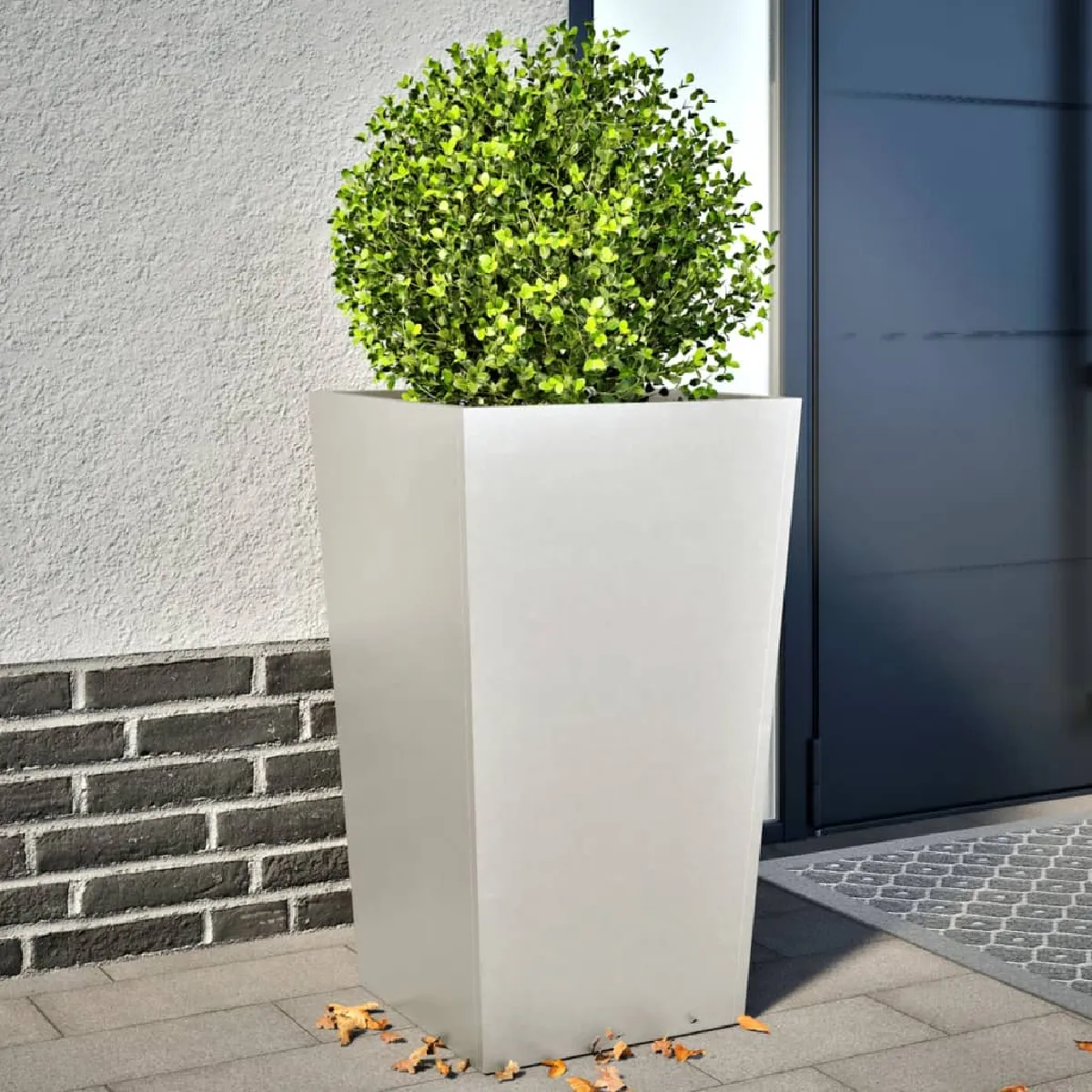 VIDAXL - Jardinière d'extérieur - Acier - 45x45x75 cm - Blanc - Lot de 2 - Image 3