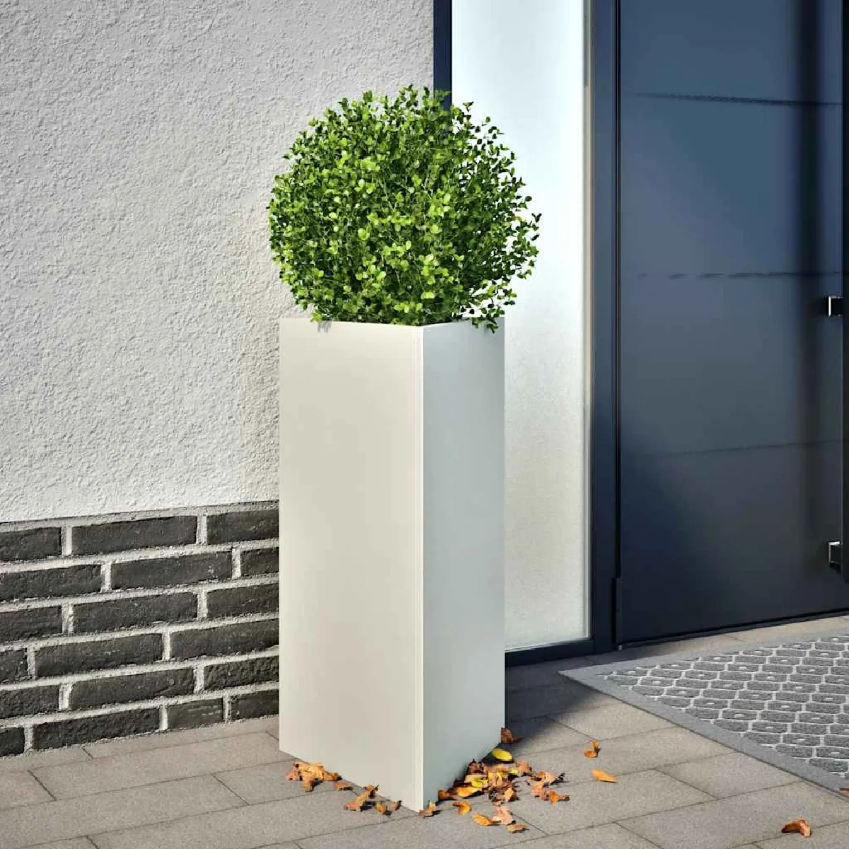 vidaXL - Jardinière - Triangulaire - 40x34,5x70 cm - Blanc - Image 2