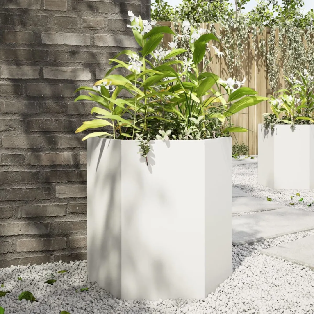 vidaXL Jardinière Acier Hexagone