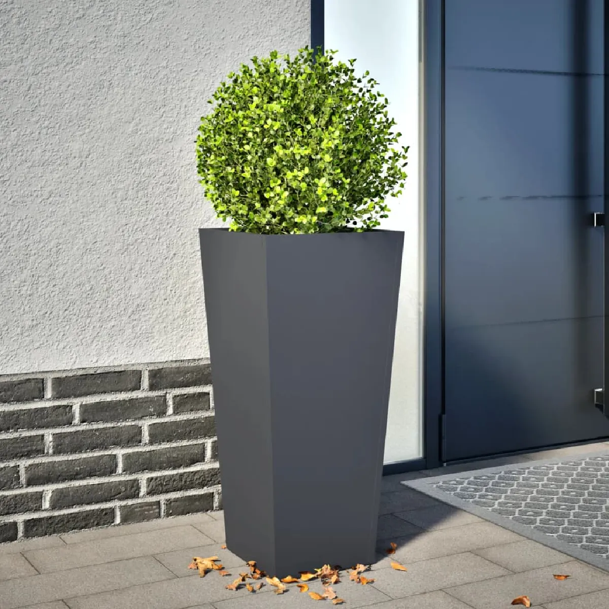 Non Communiqué Gris Vidaxl Jardinière Anthracite 35X35x75 Cm Acier, Jardinière D'extérieur, Boîte À Fleurs, Boîte De Jardin, Jardinière De 851084 - Image 3