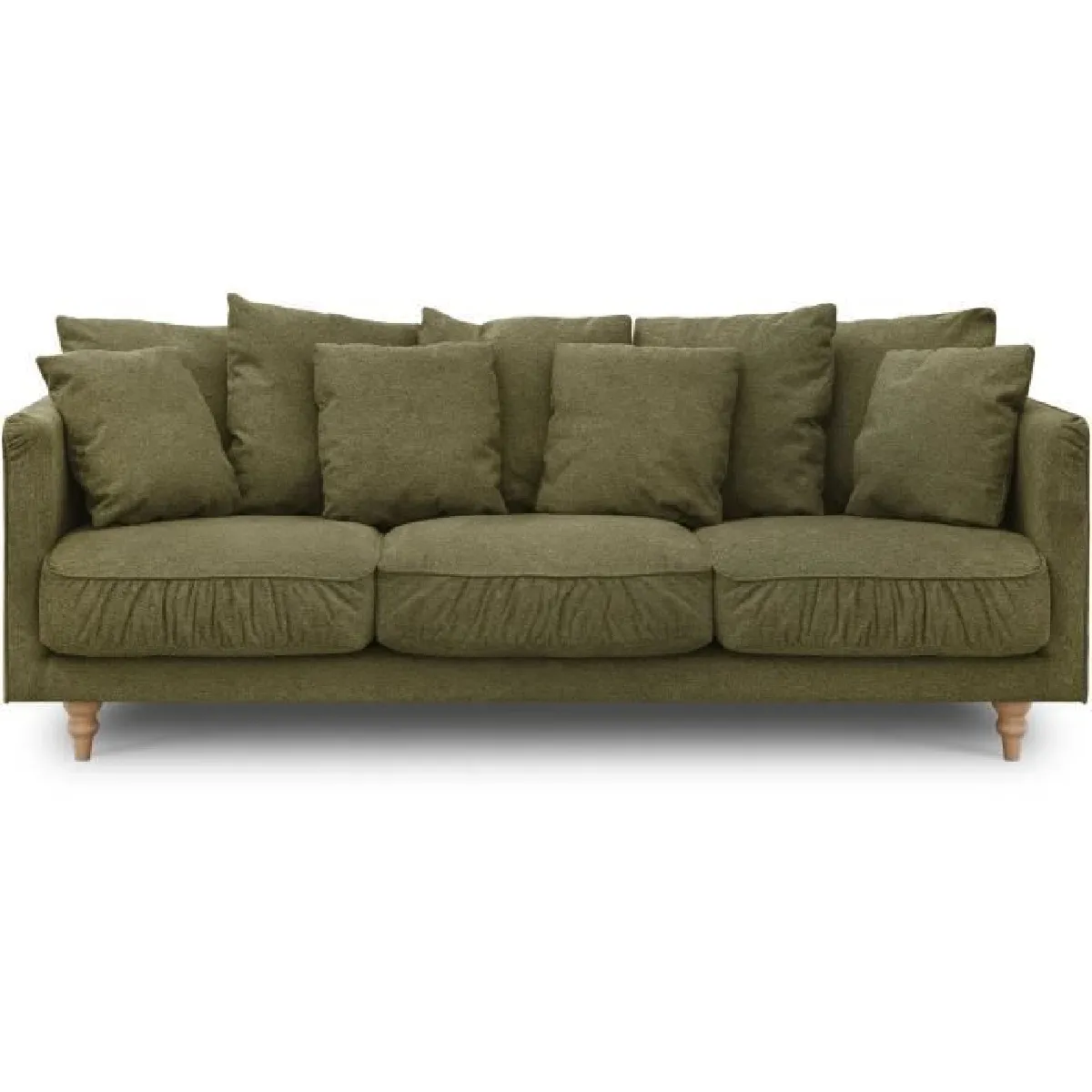 Canapé fixe 4 places CONSTANCE Tissu Pied en bois massif 212 x H 87 x P 93 cm