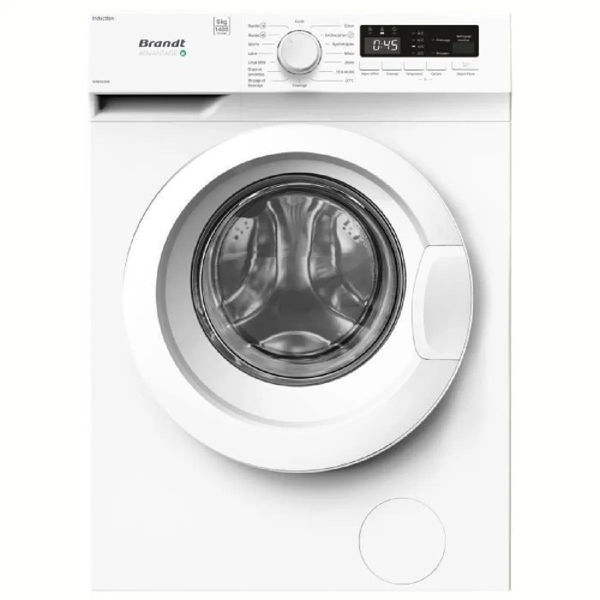 Lave linge hublot BRANDT WFB393QW 9 kg Induction L60cm Classe A 1400 trsmin - vue 5