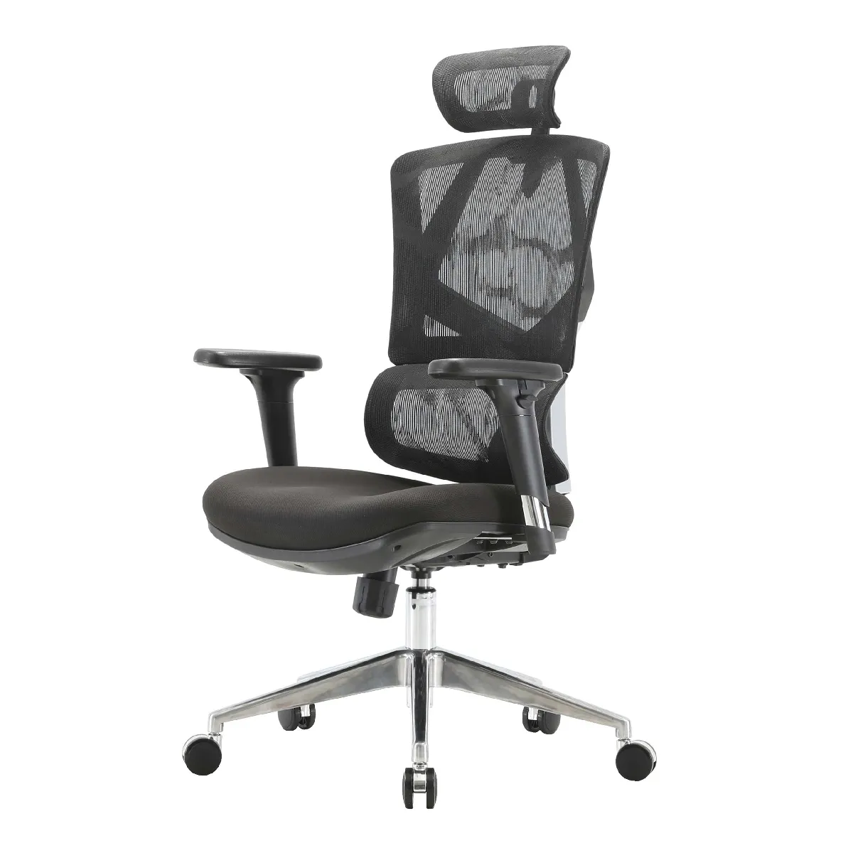 Fauteuil ergonomique dossier haut maille noir