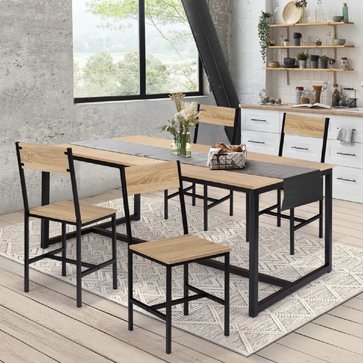 MARKET Chaise DETROIT bois clair/noir MARKET Chaise DETROIT bois clair/noir