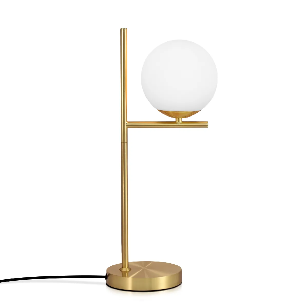 Nettlife Lampe de chevet métal verre - Doré