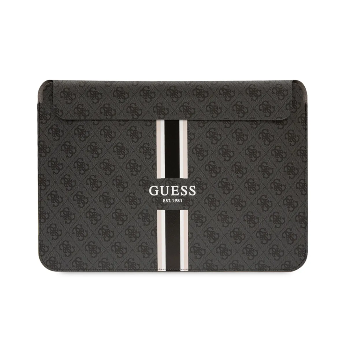 Guess Noir Housse Magnétique Pour Ordinateur 13 / 14 Pouces Imprimé 4G Modèle Stripe