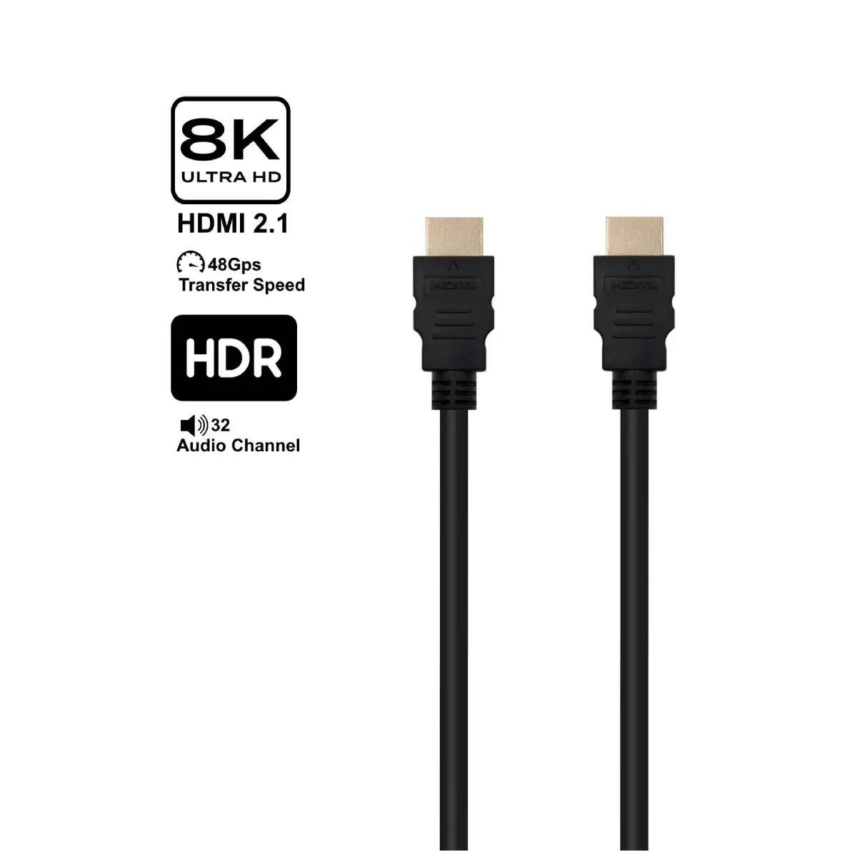 Ewent Noir Câble Hdmi 2.1 - 10 M