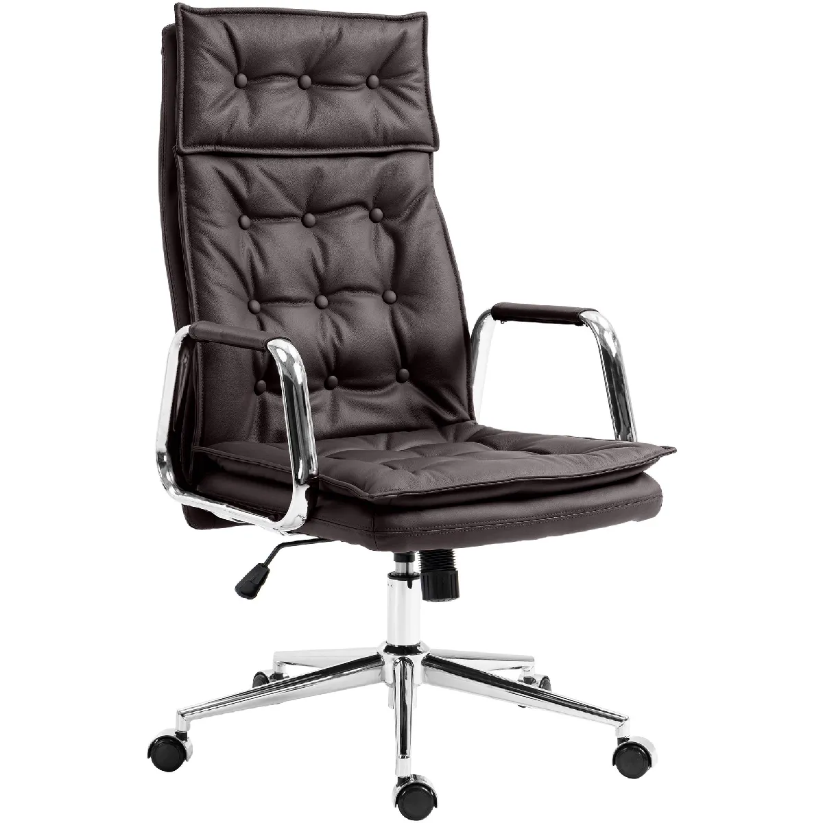 Decoshop26 Fauteuil de bureau cuir - Marron