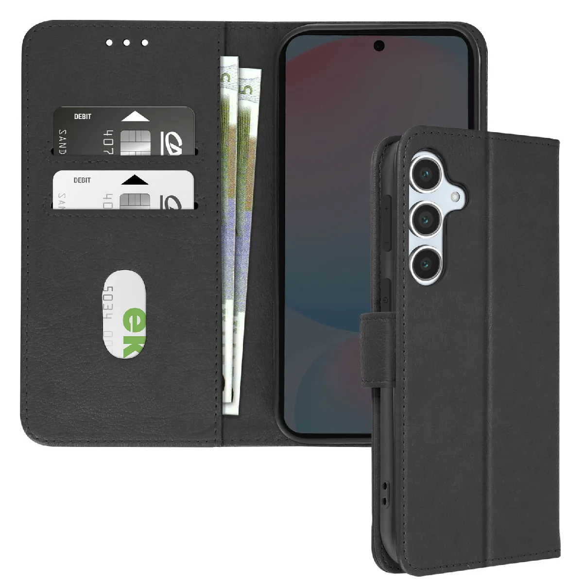 Avizar Noir Étui Pour Samsung Galaxy S24 Fe Clapet Portefeuille Et Support Vidéo