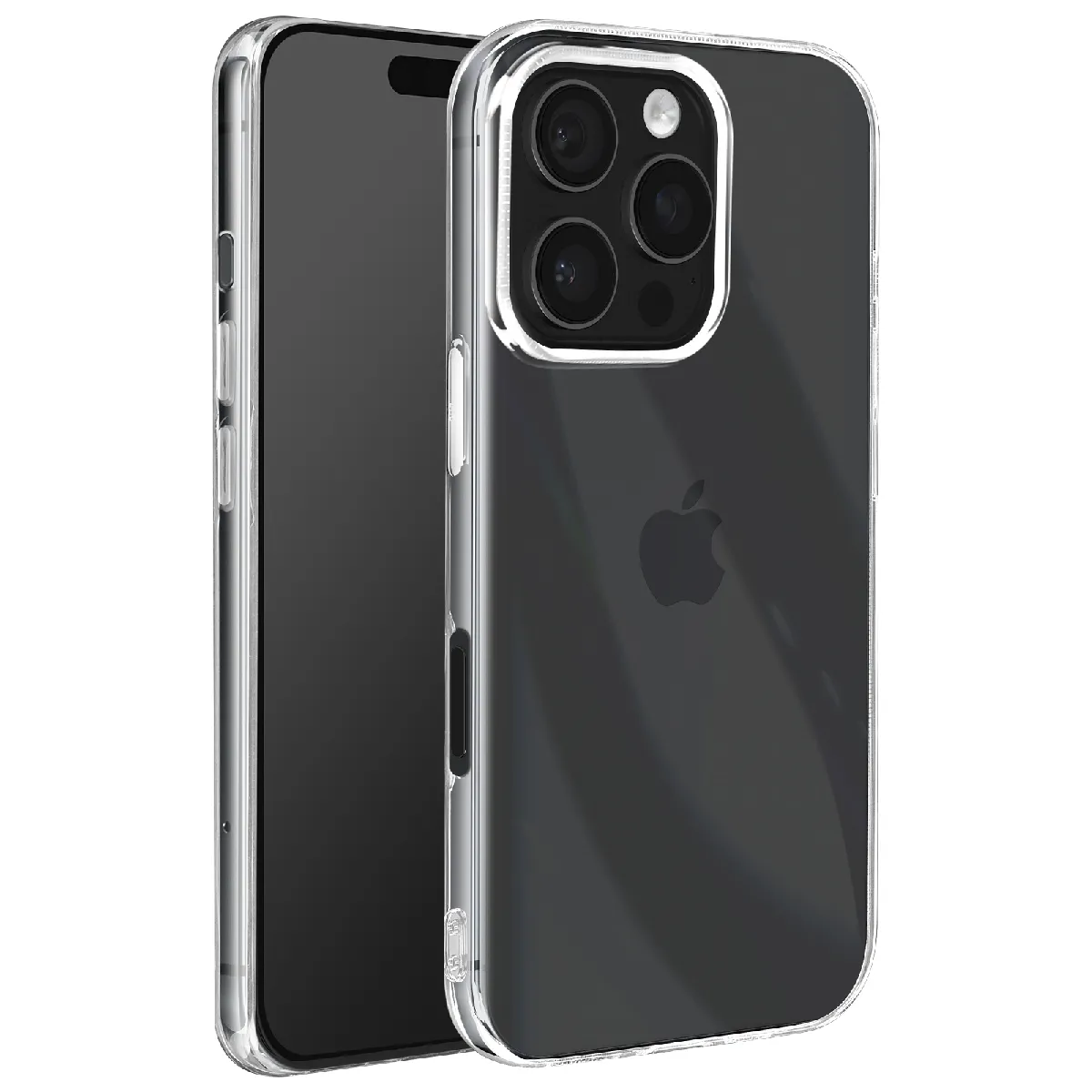 Avizar Coque Pour Iphone 16 Pro Silicone Souple Design Fin Léger Transparent