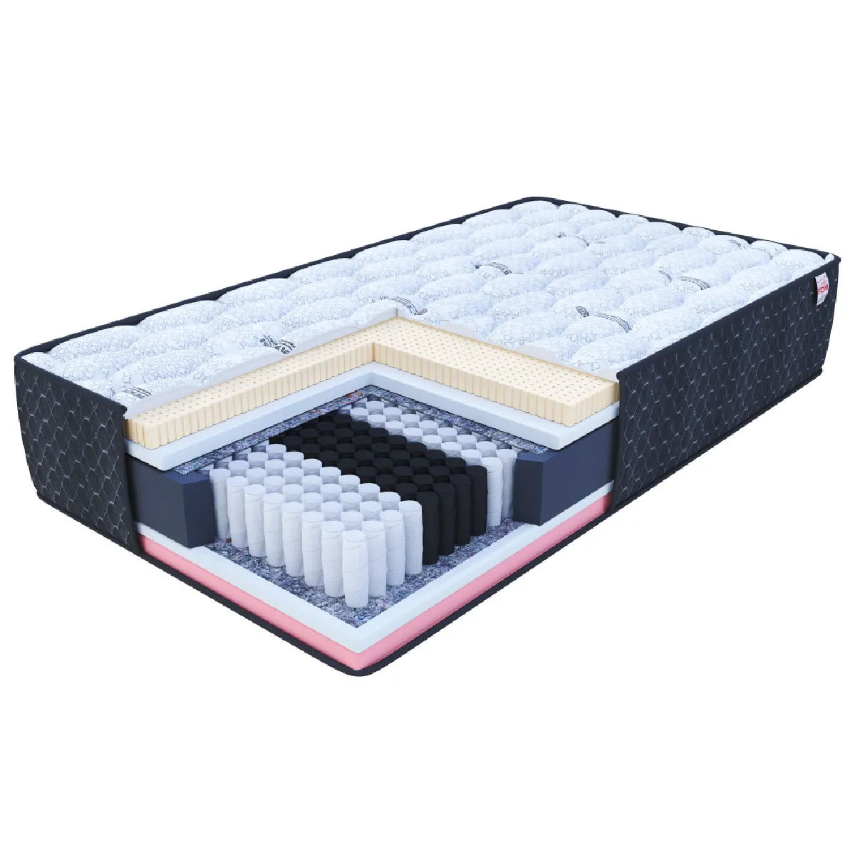 Matelas COMFORTEO - Mémoire de Forme - Latex - Ressort ensaché - Epaisseur 25 cm -