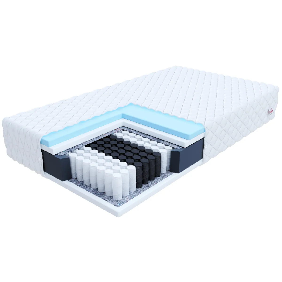 Matelas ONNA - Mousse HR - Ressorts ensachés - Epaisseur 19cm