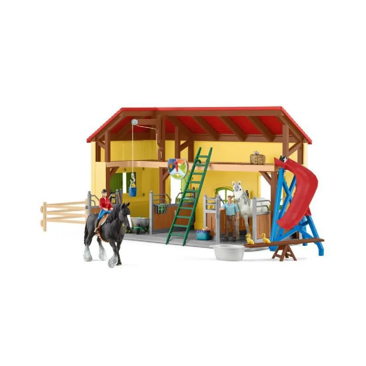 Schleich Écurie avec boxes et animaux Farm World