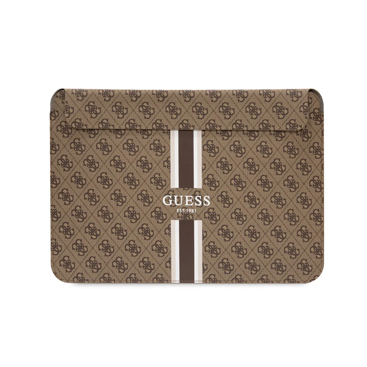 Guess Marron Housse Magnétique Pour Ordinateur 16 Pouces Imprimé 4G Modèle Stripe