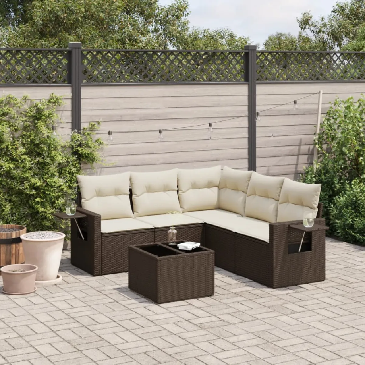 vidaXL Ensemble Salon Jardin 6 pcs - vue 3