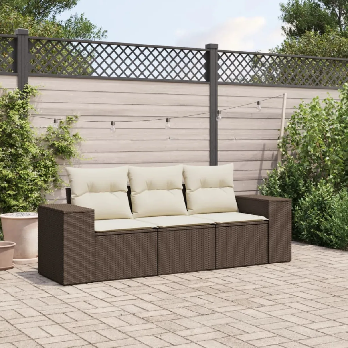 Salon de jardin VIDAXL 3 pcs résine tressée - vue 4