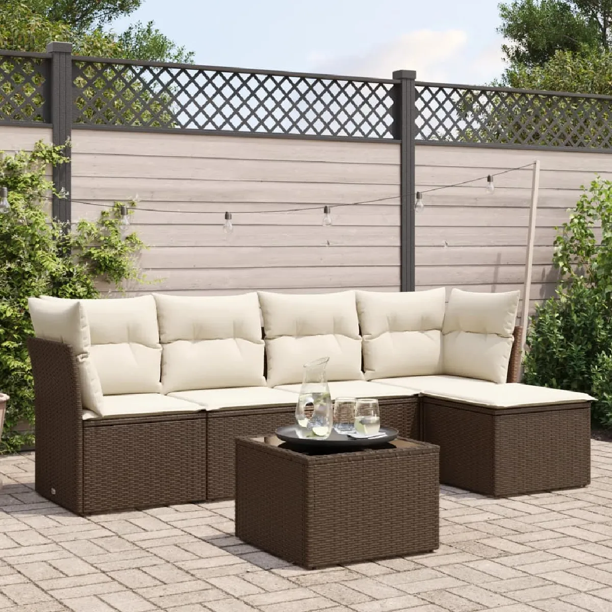 VidaXL Ensemble Salon de Jardin 6 Pcs - vue 2