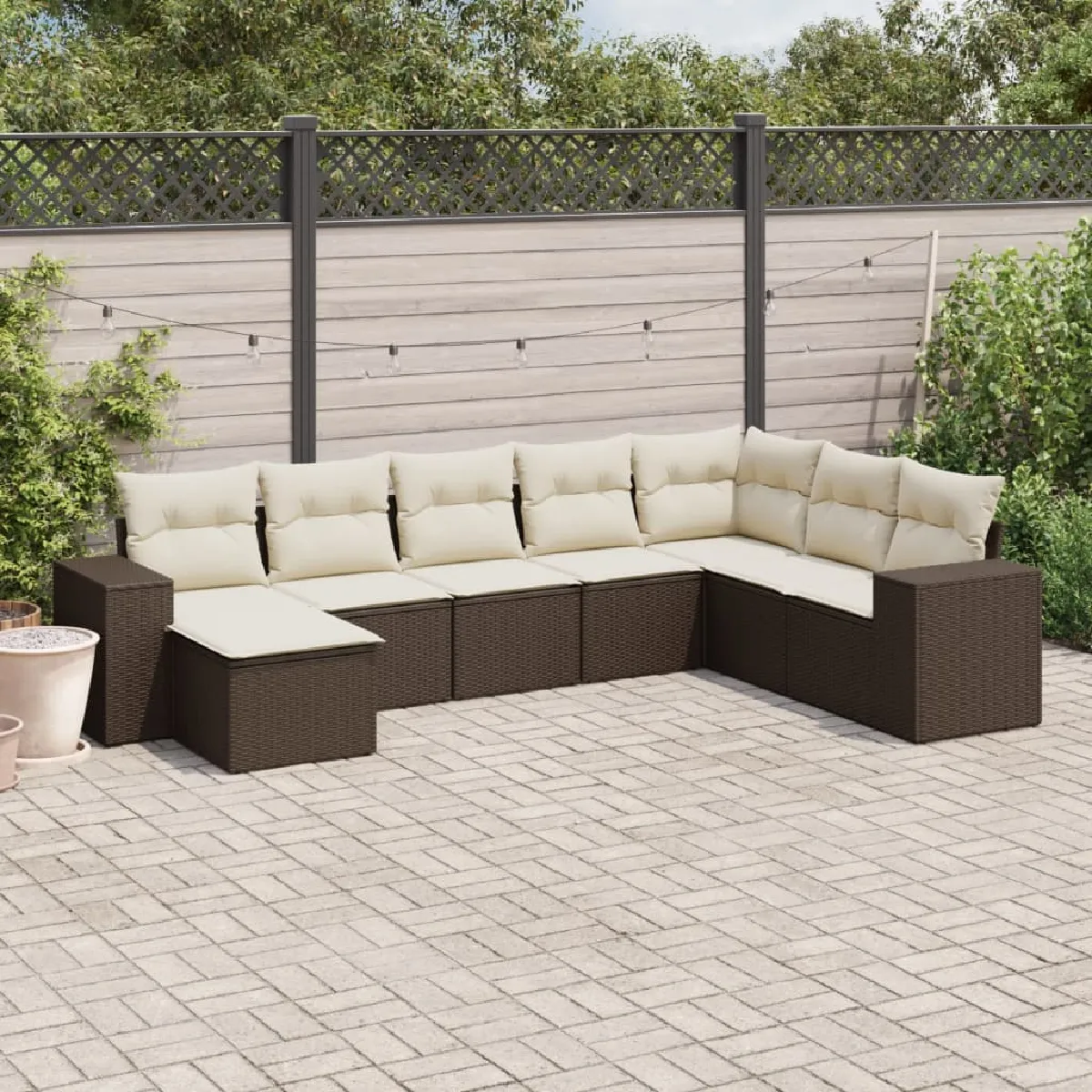 vidaXL 8 pcs résine tressée