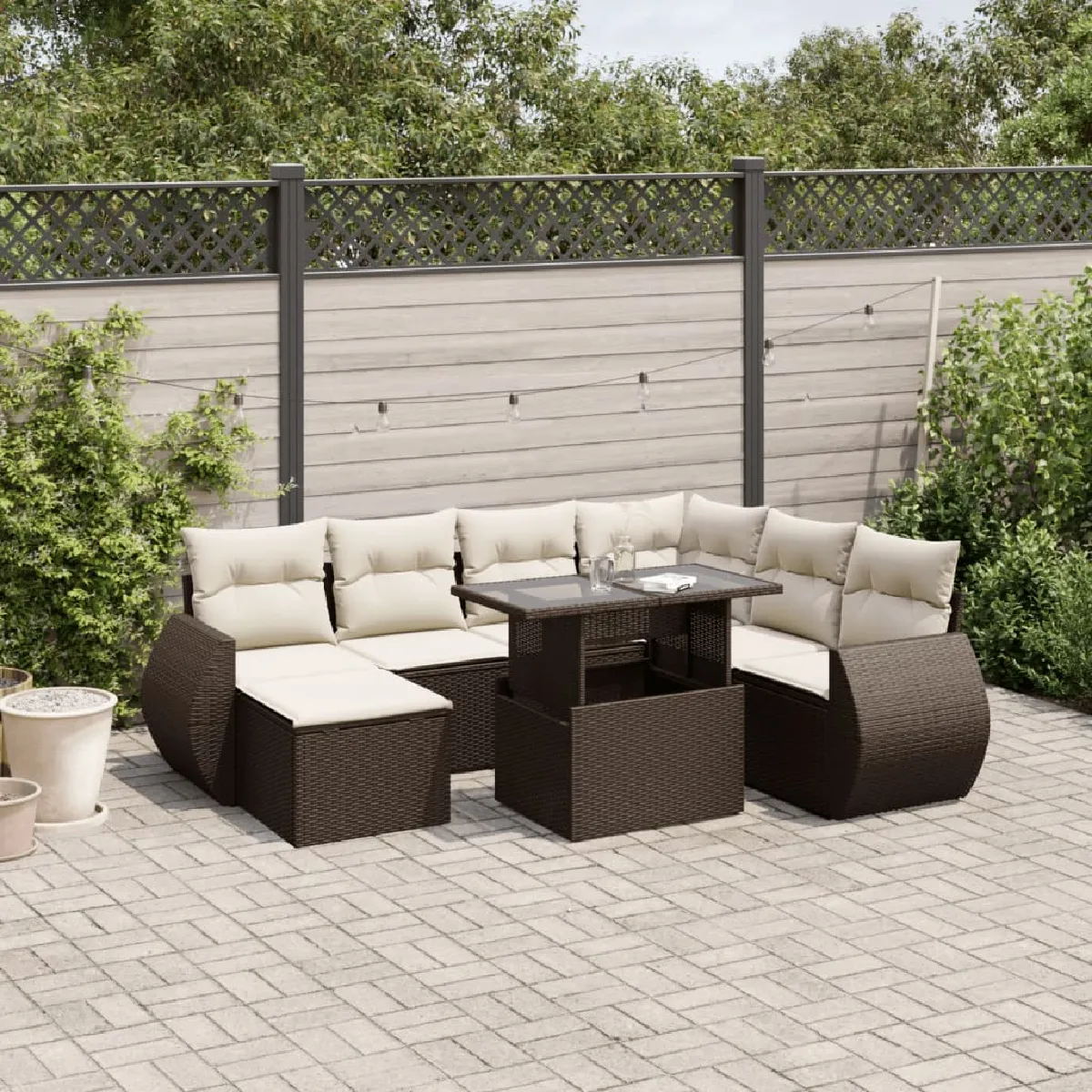 Vidaxl Marron Salon De Jardin