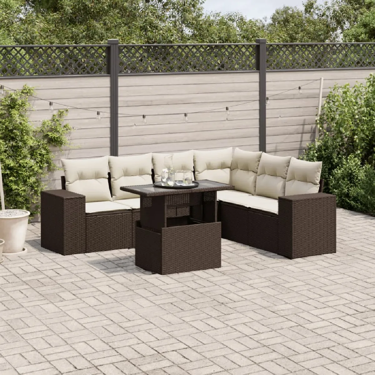vidaXL Salon de jardin ajustable