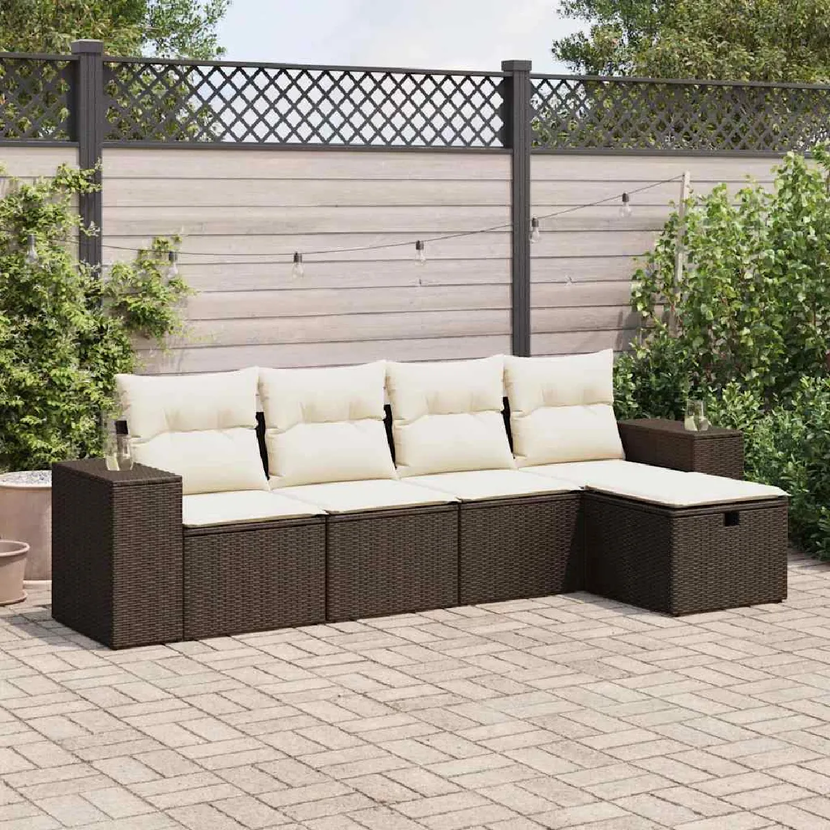 vidaXL Salon de jardin 5 pcs avec coussins - vue 7