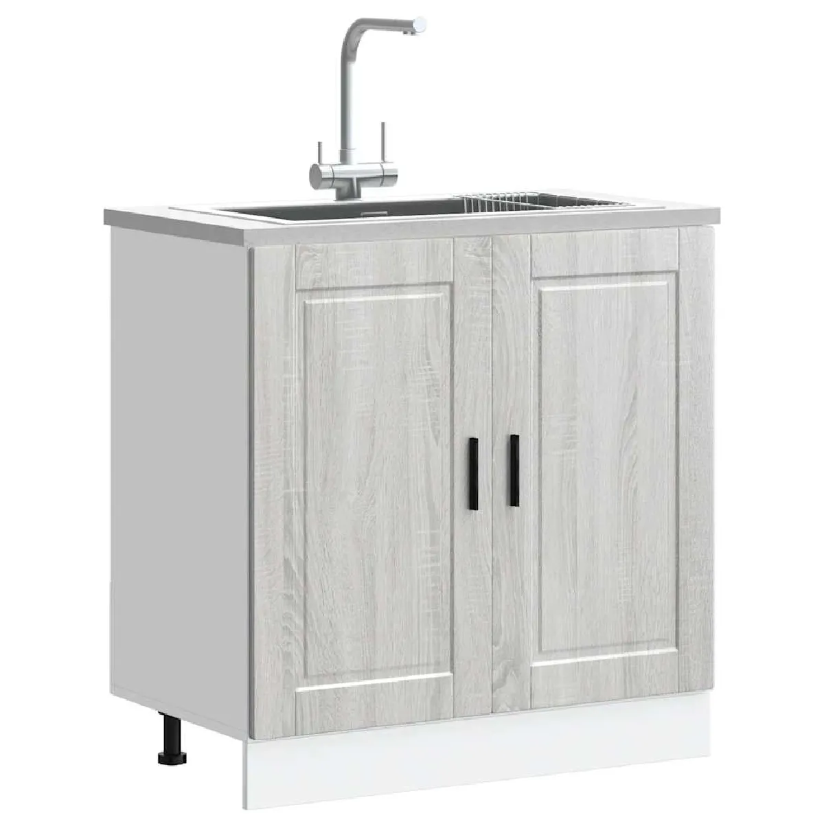 VidaXL Meuble Bas Evier Porto Sonoma Gris