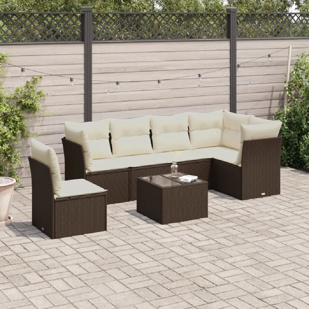 VIDAXL - Salon de Jardin - 7 Pièces - Marron - Image 3